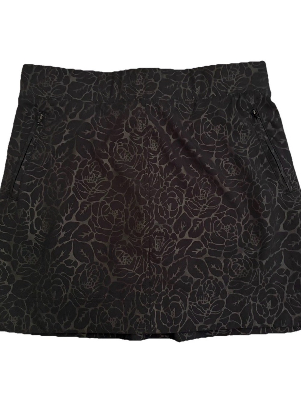 Orvis Classic Women's Black Floral Rose Active Skort Pull On Stretch